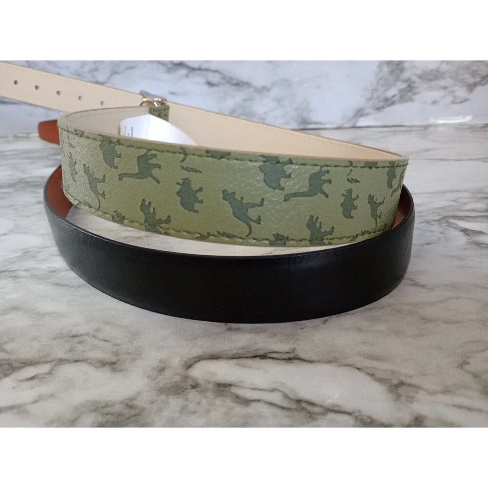 (Bundle) 2 NWT Wonder Nation Belts Black Green Dinosaur Size Medium